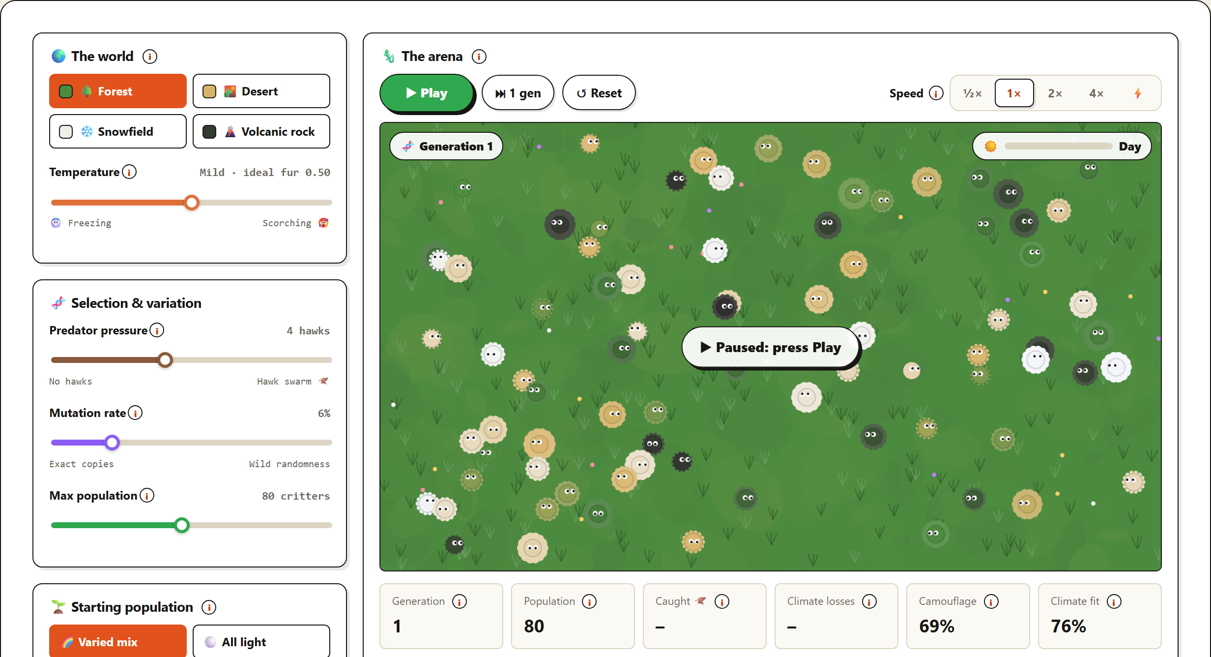 Evolution Sandbox: Natural Selection preview