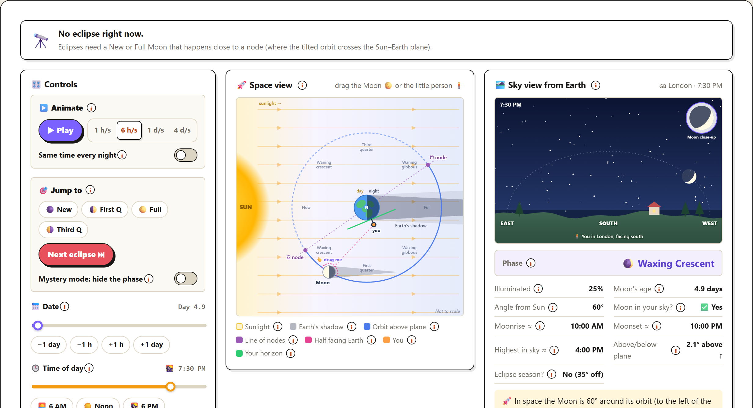 Moon Phases & Eclipses Explorer preview